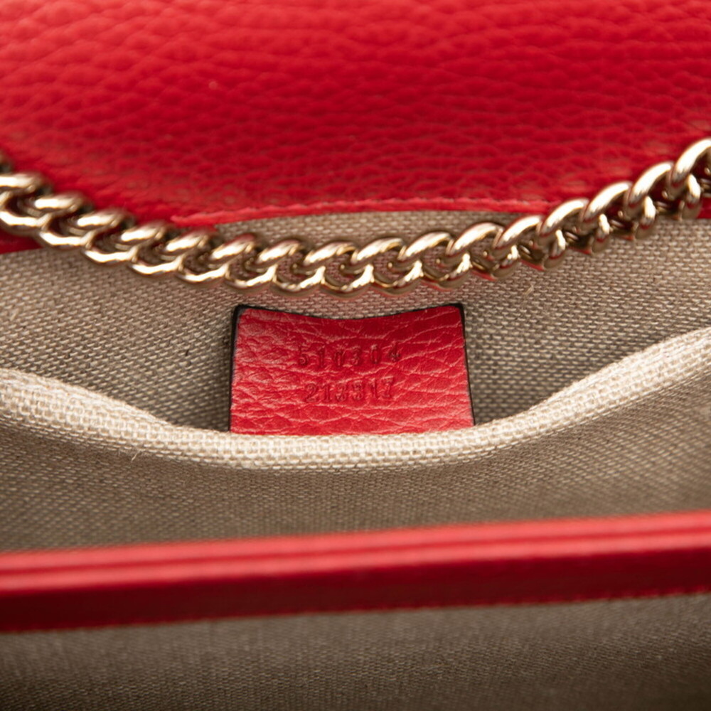 GUCCI Red Leather Shoulder Bag - Picture 6 of 6